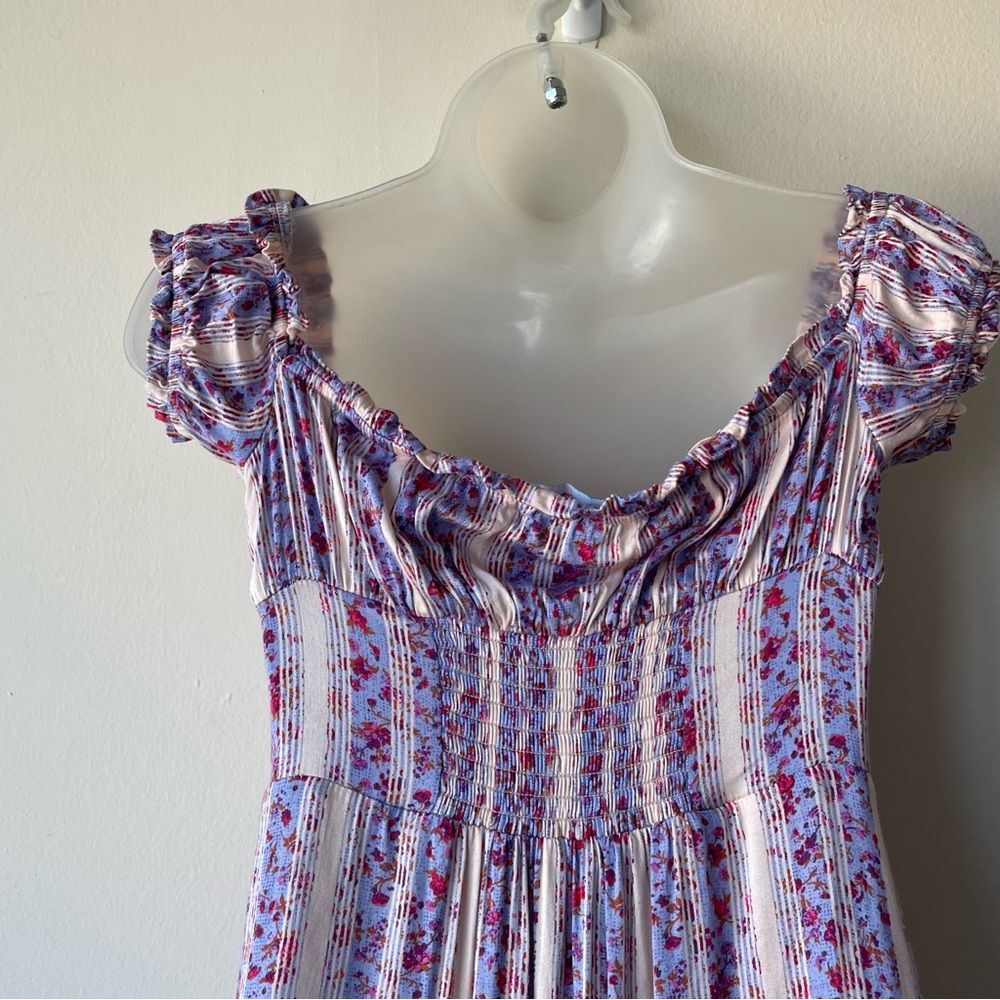 Urban‎ Outfitters  Olympia Lilac Urban Outfitters Floral Midi Dress Size Small - Picture 5 of 10